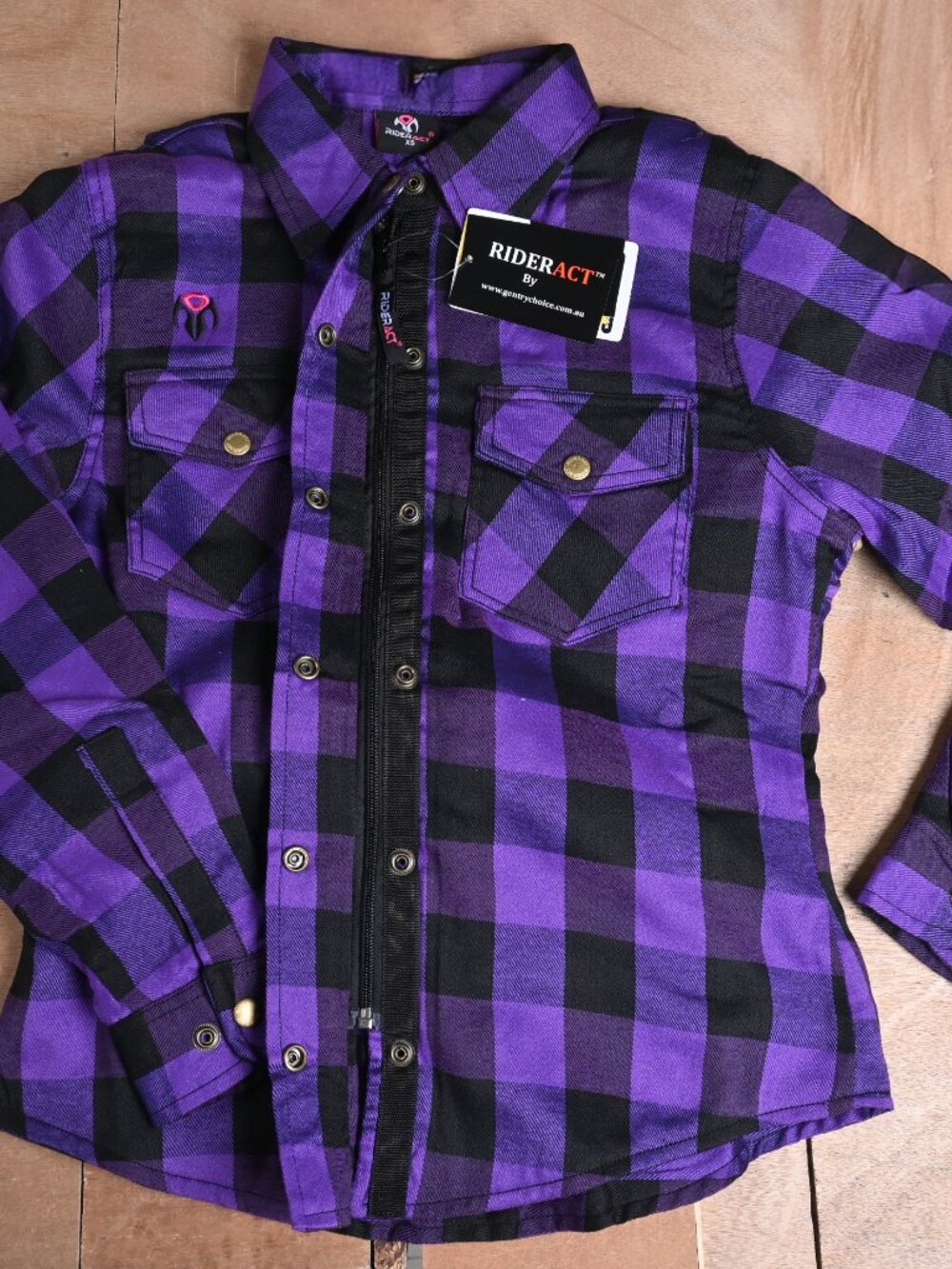 RIDERACT® Women Flannel Shirt with Long Sleeve Summer Purple Large Shirt